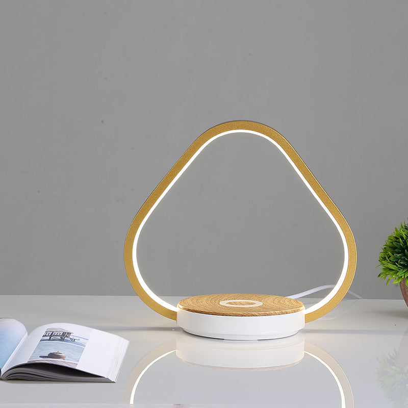 Strip Shade Table Lamp 1-Light LED Desk Light with Aluminum for Bedroom