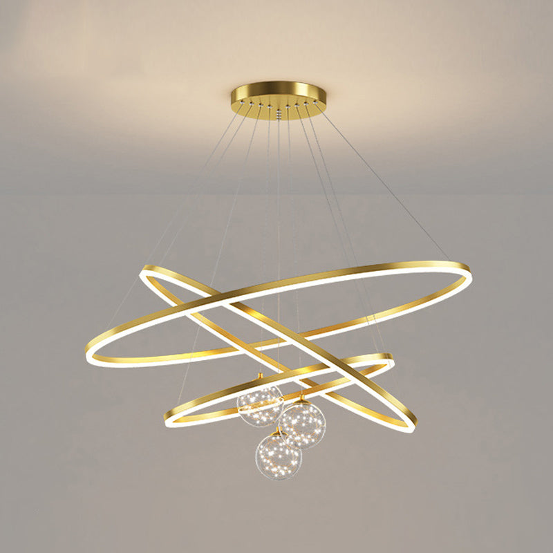 Circle Hanging Light Kit Modern Style Metal Multi Lights Hanging Ceiling Lights