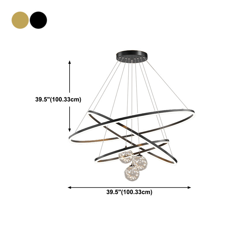 Circle Hanging Light Kit Modern Style Metal Multi Lights Hanging Ceiling Lights