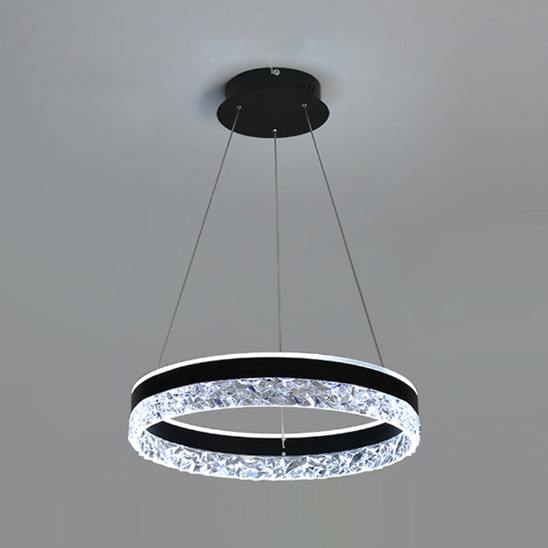 Modern Chandelier LED Hanging Pendant Light Fixture with Acrylic Shade for Living Room