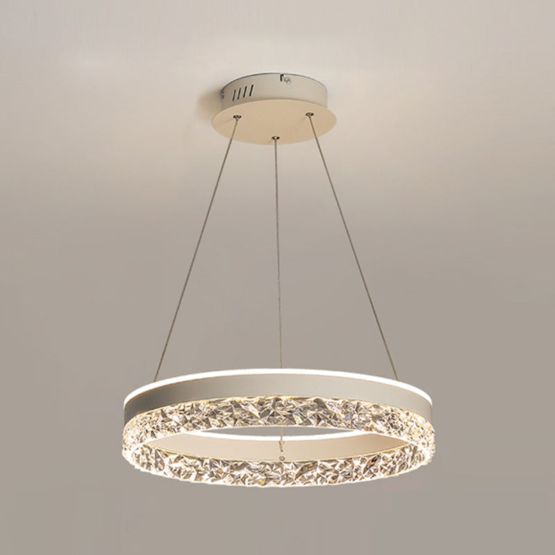 Modern Chandelier LED Hanging Pendant Light Fixture with Acrylic Shade for Living Room