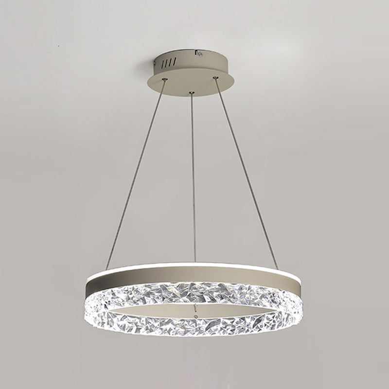 Modern Chandelier LED Hanging Pendant Light Fixture with Acrylic Shade for Living Room