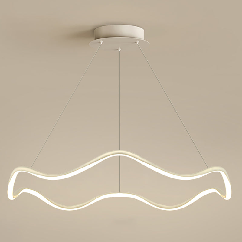 Simple Chandelier LED Hanging Pendant Light Fixture with Silica Gel Shade for Living Room