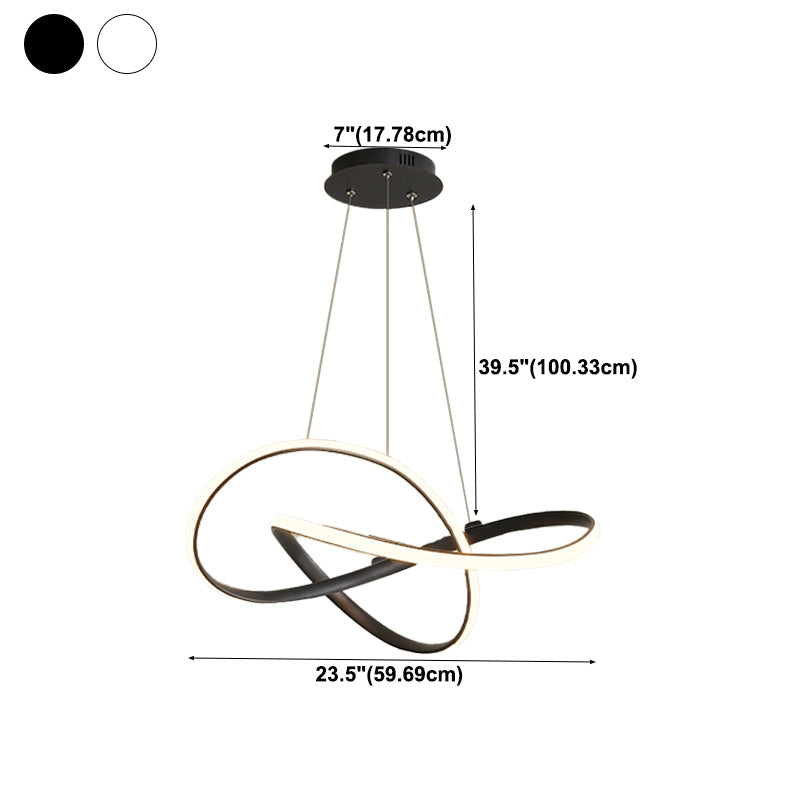 Modern Simple Chandelier Strip Shape Hanging Pendant Light Fixture for Bedroom