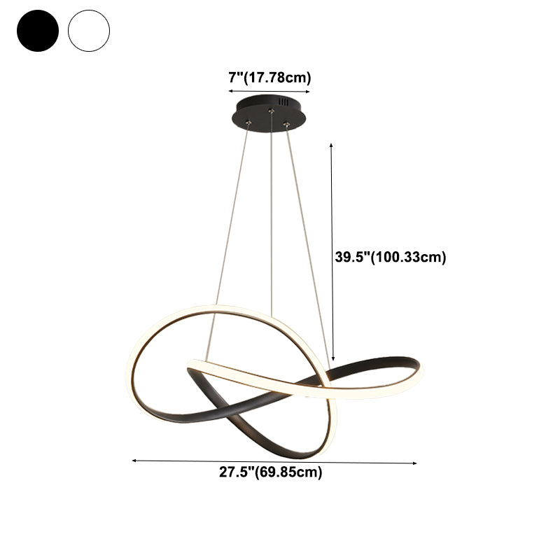 Modern Simple Chandelier Strip Shape Hanging Pendant Light Fixture for Bedroom