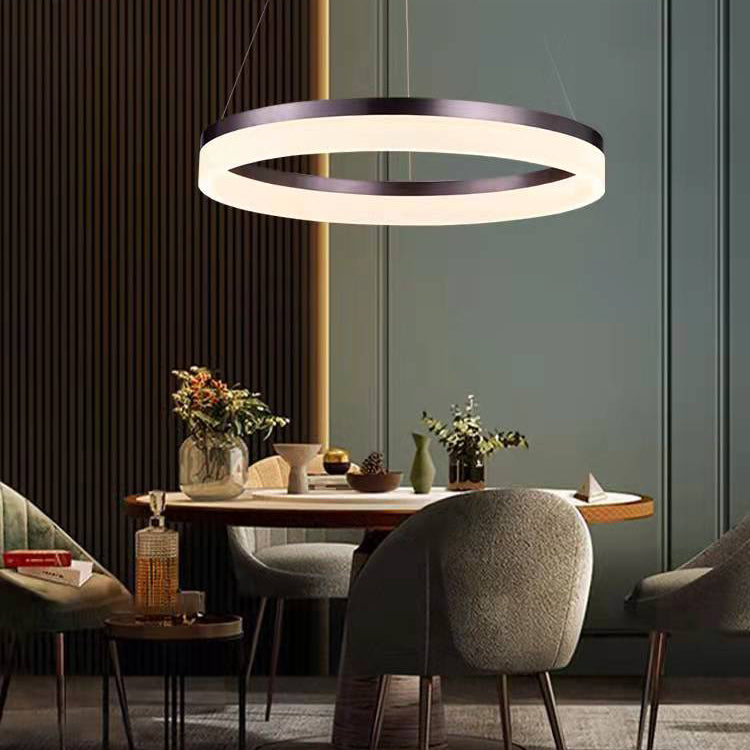 Simple Linear Pendant Lighting Fixture Modern Style Hanging Chandelier for Living Room