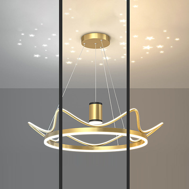 LED Chandelier 3 Lights Hanging Pendant Light Fixture with Acrylic Shade for Living Room