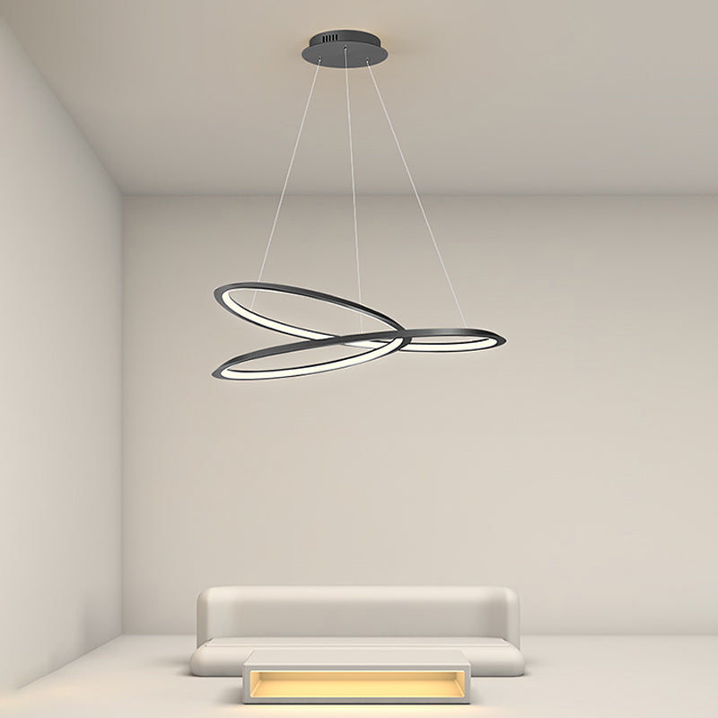 Strip Shape Chandelier 1-Light Hanging Pendant Light with Acrylic Shade for Bedroom