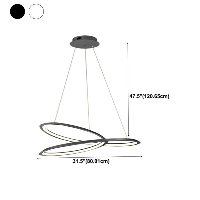 Strip Shape Chandelier 1-Light Hanging Pendant Light with Acrylic Shade for Bedroom