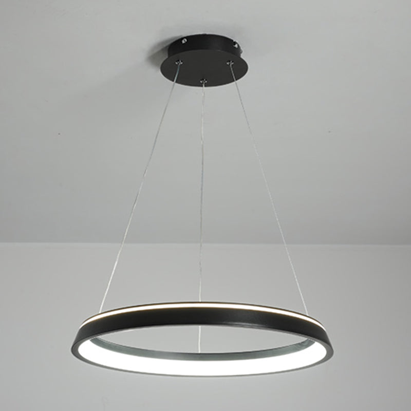 Metal Round Shape Hanging Light Modern Style 1 Light Hanging Ceiling Light