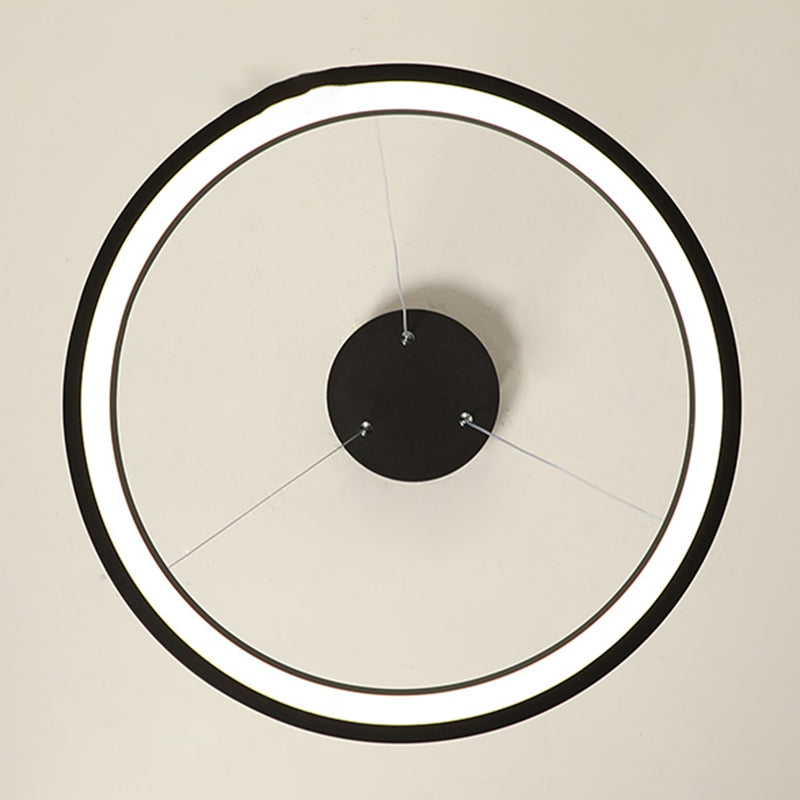 Metal Round Shape Hanging Light Modern Style 1 Light Hanging Ceiling Light