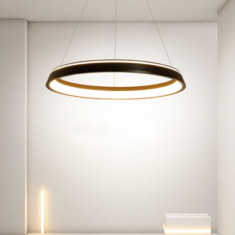 Metal Round Shape Hanging Light Modern Style 1 Light Hanging Ceiling Light