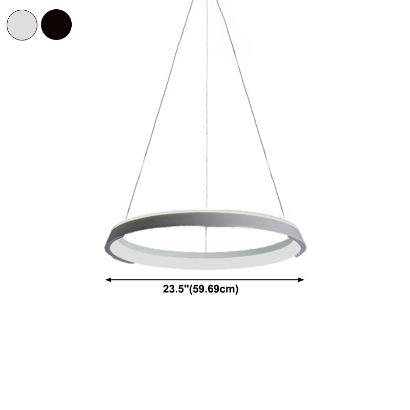 Metal Round Shape Hanging Light Modern Style 1 Light Hanging Ceiling Light