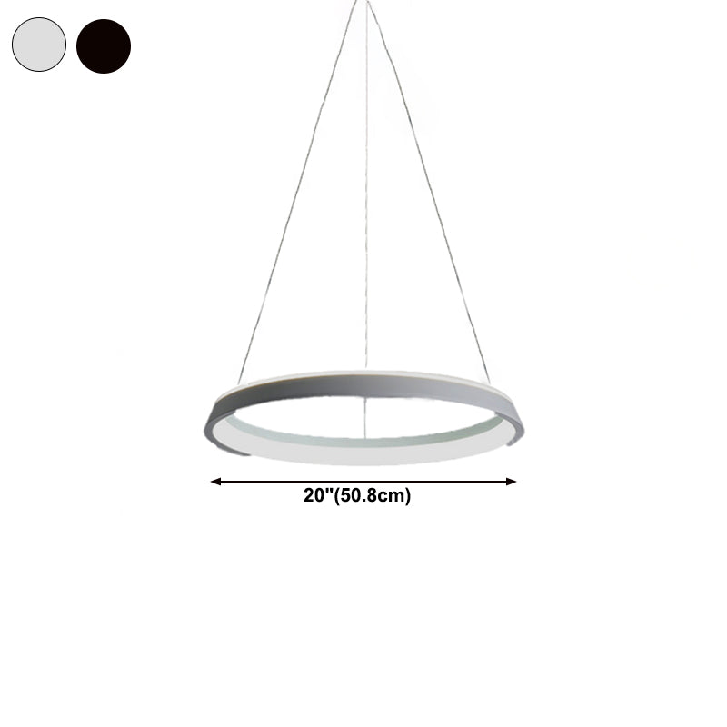 Metal Round Shape Hanging Light Modern Style 1 Light Hanging Ceiling Light