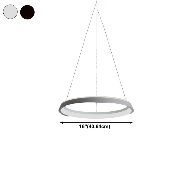 Metal Round Shape Hanging Light Modern Style 1 Light Hanging Ceiling Light