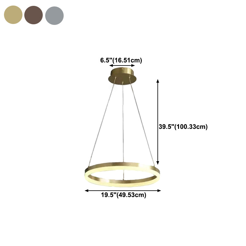 Simple Linear Pendant Lighting Fixture Modern Style LED Hanging Chandelier