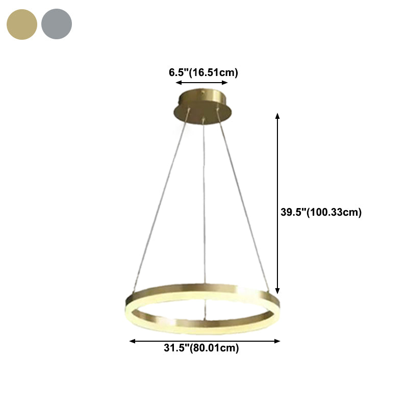 Simple Linear Pendant Lighting Fixture Modern Style LED Hanging Chandelier