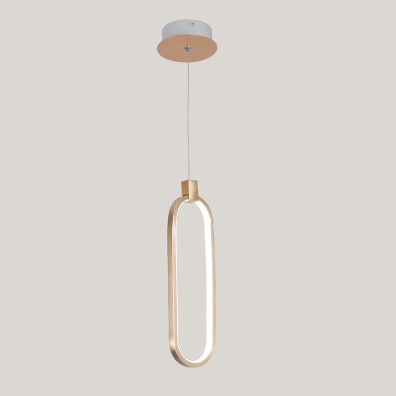 Oval Shape Metal Hanging Light Modern Style Multi Lights Hanging Light Fixtures