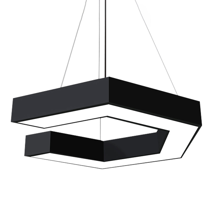 Geometric LED Pendant Light Modern Metal Hanging Pendant for Office Meeting Room