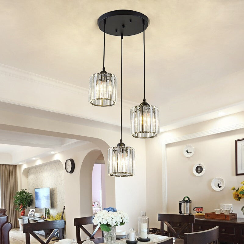 Modern Style Geometry Shape Hanging Light Crystal Hanging Lamp for Bedroom