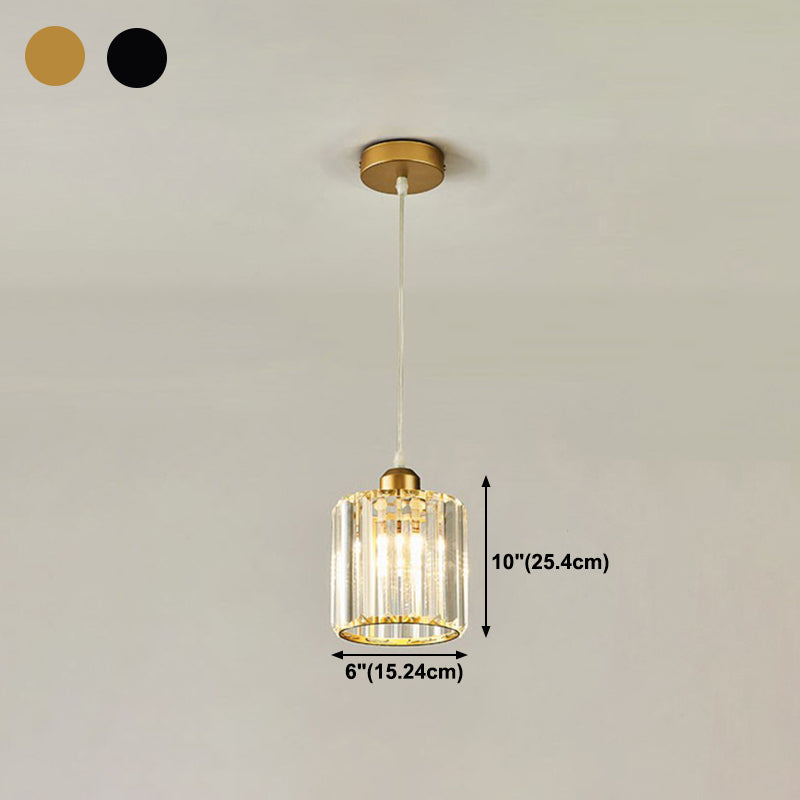 Modern Style Geometry Shape Hanging Light Crystal Hanging Lamp for Bedroom