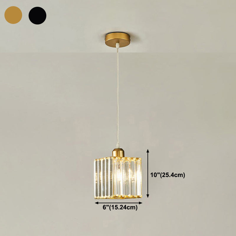 Modern Style Geometry Shape Hanging Light Crystal Hanging Lamp for Bedroom