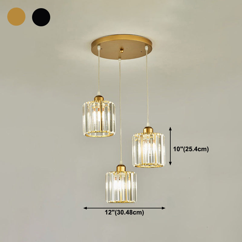 Modern Style Geometry Shape Hanging Light Crystal Hanging Lamp for Bedroom