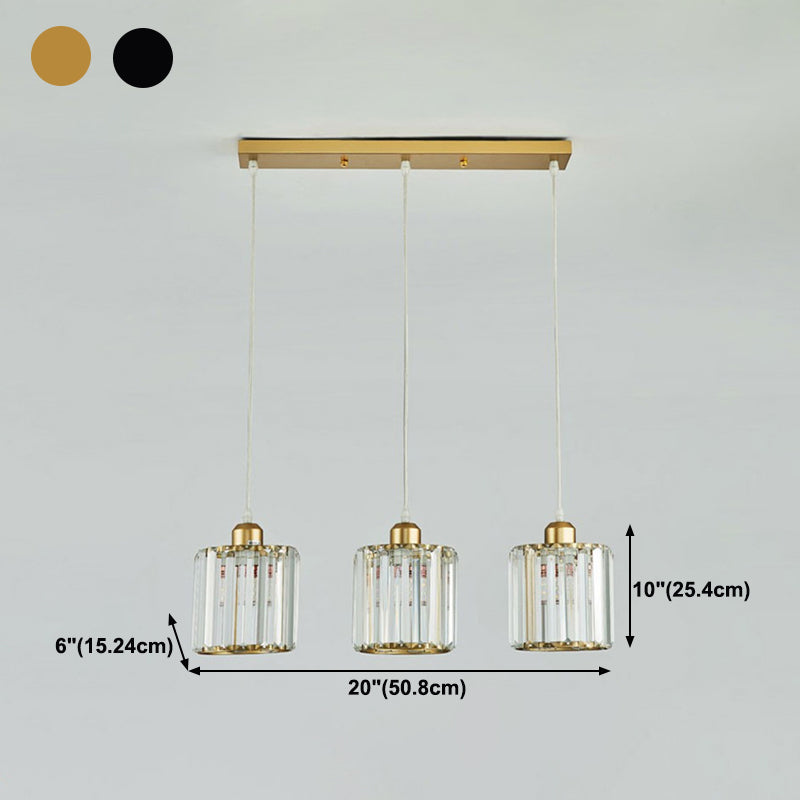 Modern Style Geometry Shape Hanging Light Crystal Hanging Lamp for Bedroom