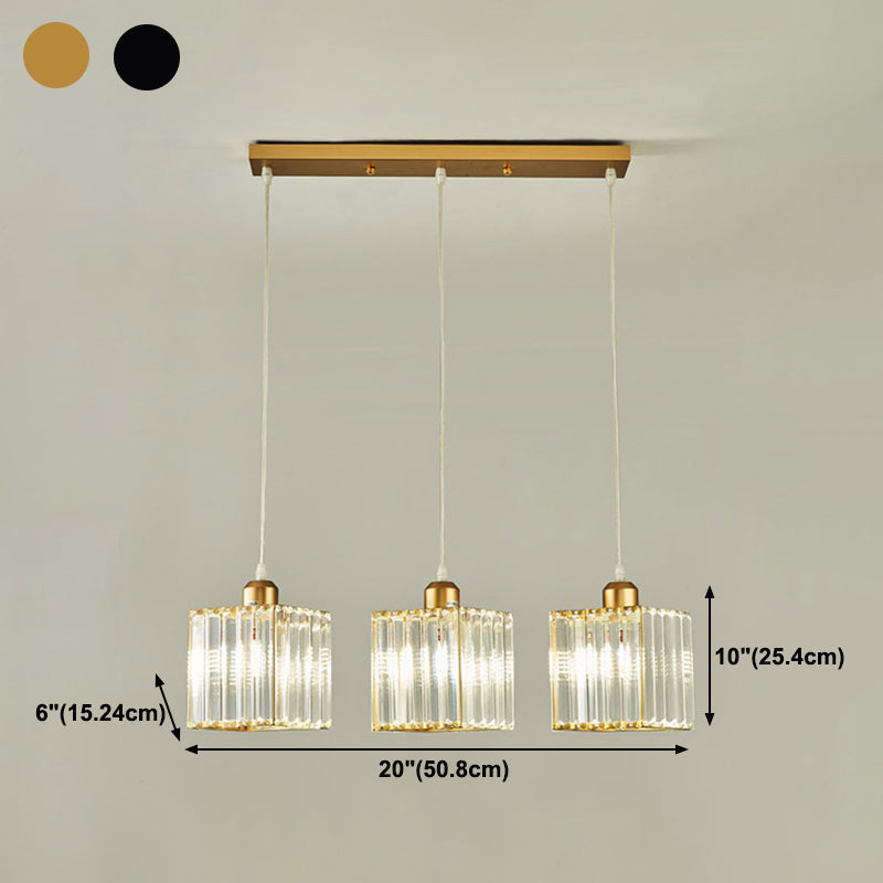 Modern Style Geometry Shape Hanging Light Crystal Hanging Lamp for Bedroom