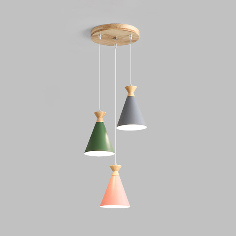 Geometric Shape Metal Hanging Light Nordic Macaron Hanging Light Fixtures