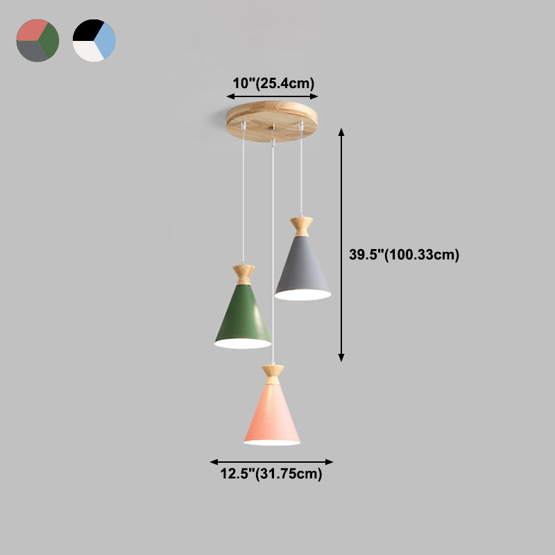 Geometric Shape Metal Hanging Light Nordic Macaron Hanging Light Fixtures