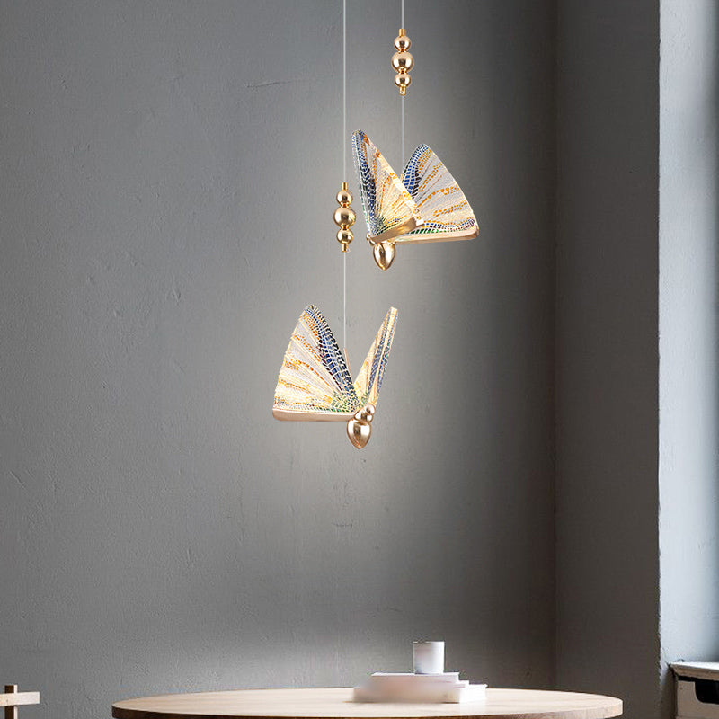 Modern Butterfly Shape Pendant Light Aluminum LED Hanging Pendant for Living Room