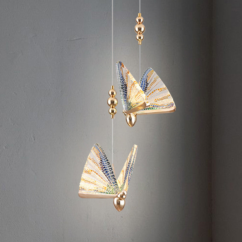 Modern Butterfly Shape Pendant Light Aluminum LED Hanging Pendant for Living Room