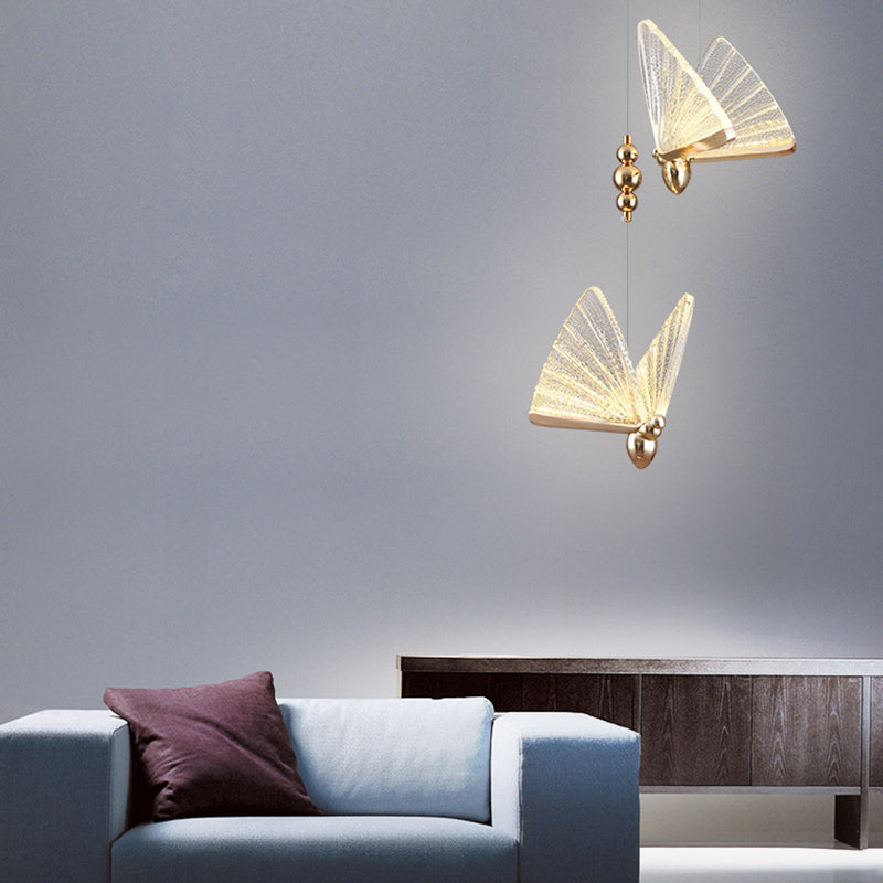 Modern Butterfly Shape Pendant Light Aluminum LED Hanging Pendant for Living Room