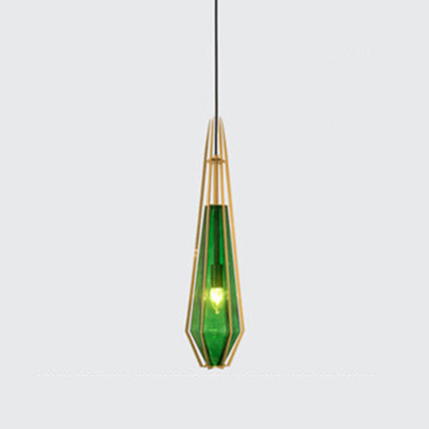 Geometry Shape Glass Hanging Ceiling Light Modern Style 1 Light Pendant Light