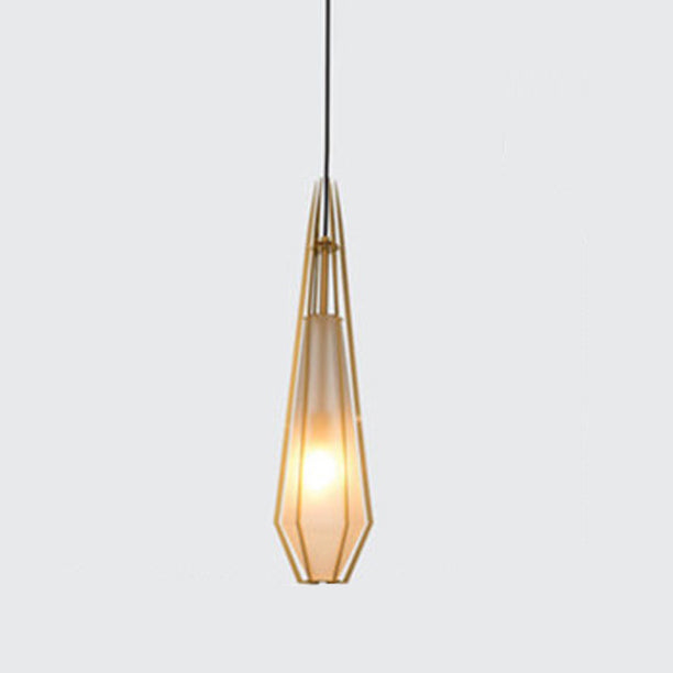 Geometry Shape Glass Hanging Ceiling Light Modern Style 1 Light Pendant Light