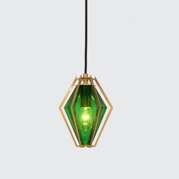 Geometry Shape Glass Hanging Ceiling Light Modern Style 1 Light Pendant Light