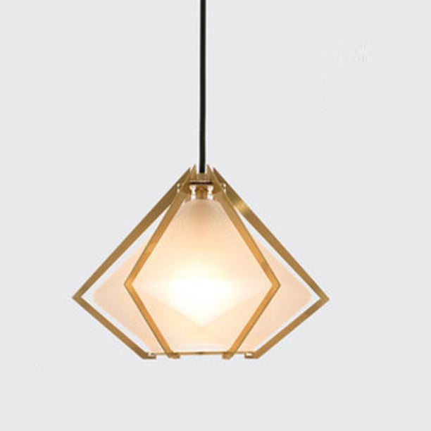 Geometry Shape Glass Hanging Ceiling Light Modern Style 1 Light Pendant Light