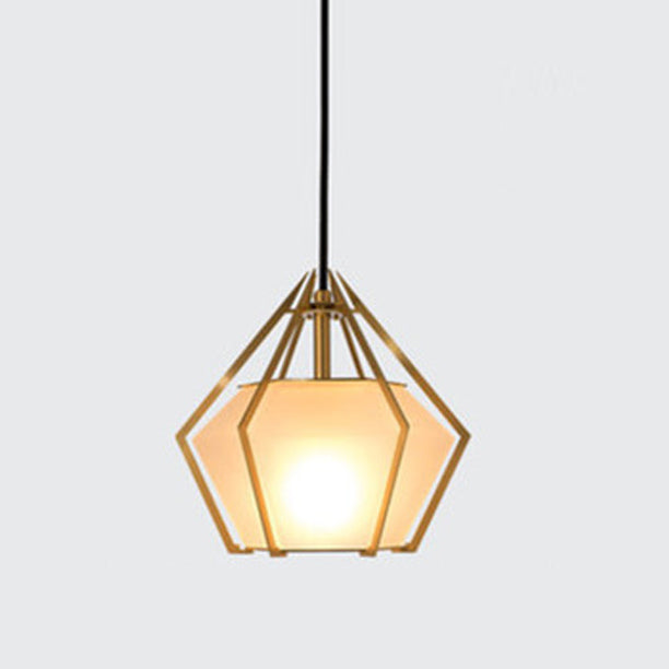 Geometry Shape Glass Hanging Ceiling Light Modern Style 1 Light Pendant Light