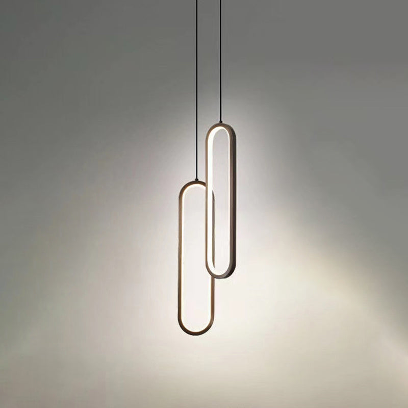 Linear Shape Metal Hanging Ceiling Lights Modern Style Pendant Lights