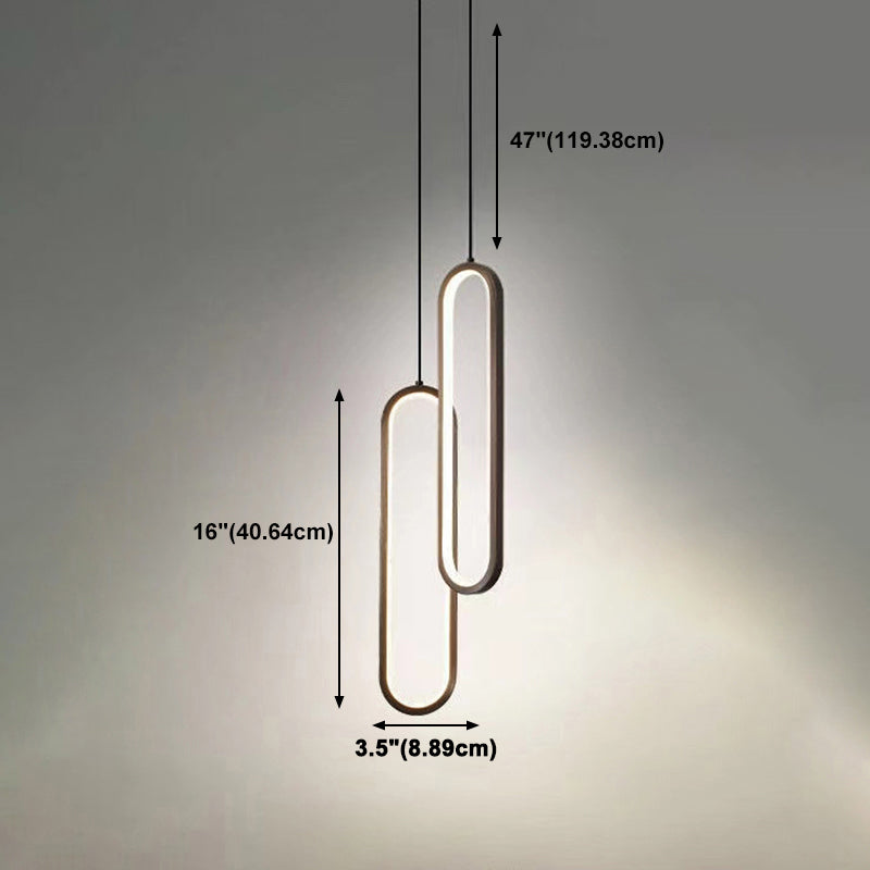 Linear Shape Metal Hanging Ceiling Lights Modern Style Pendant Lights