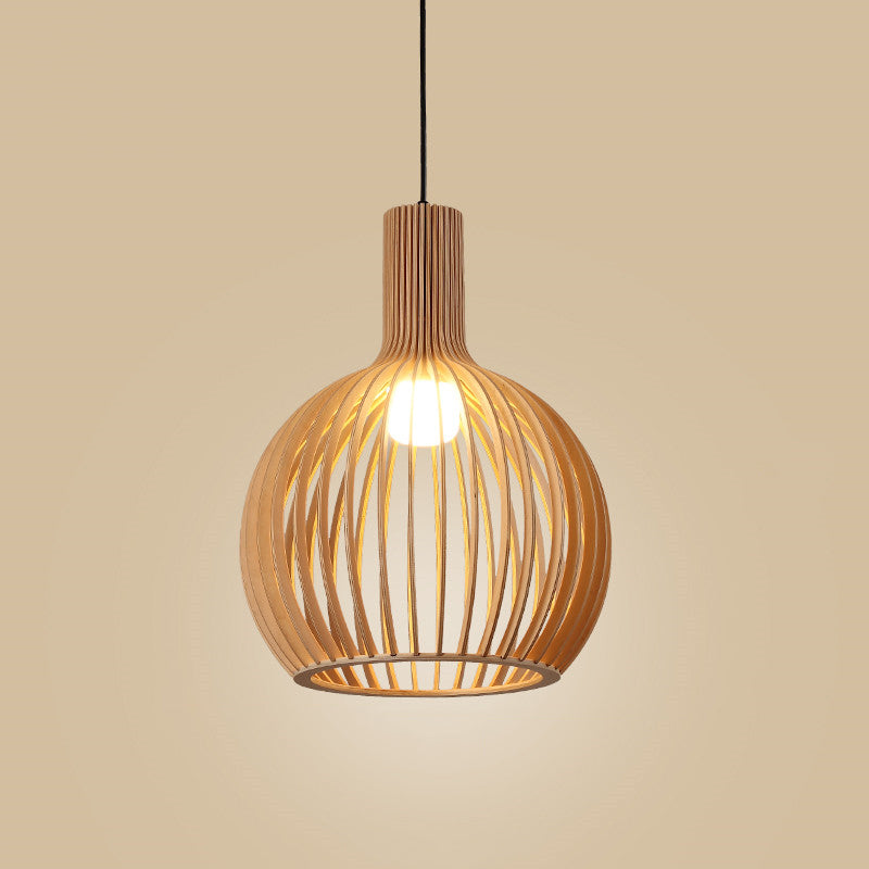 Modern Style Geometric Down Lighting Wood 1 Light Hanging Ceiling Lights