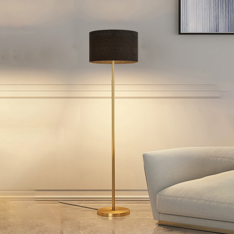 Fabric Cylinder Floor Lamp Modern Style Floor Light for Living Room