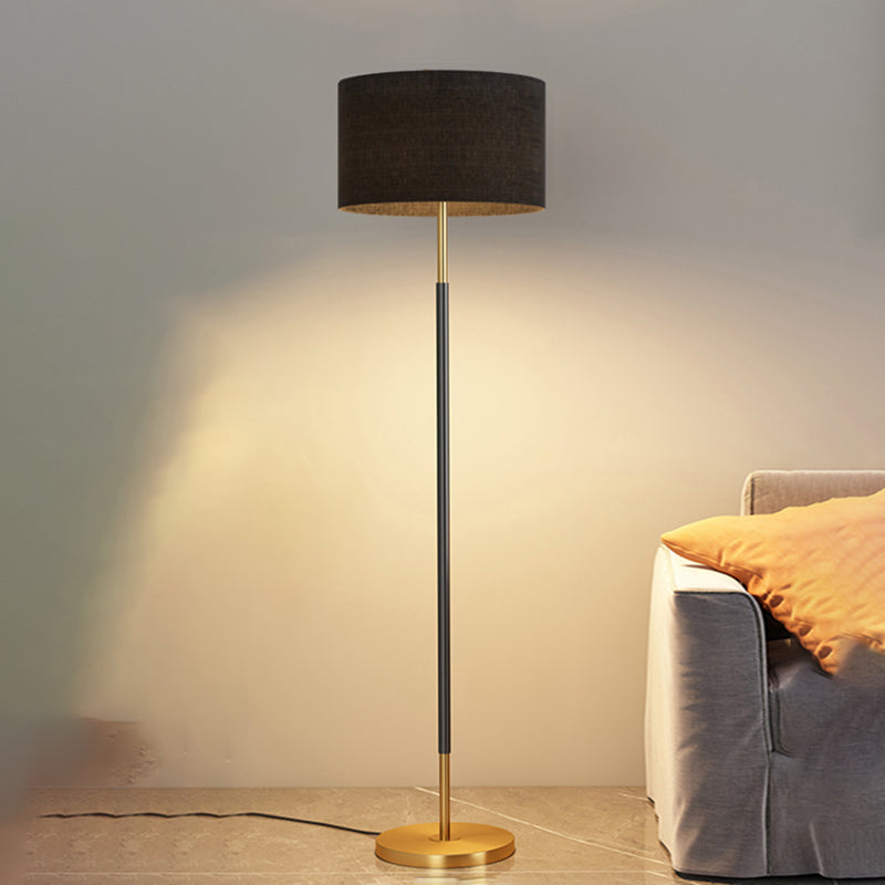 Fabric Cylinder Floor Lamp Modern Style Floor Light for Living Room