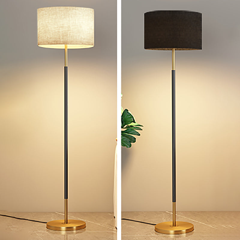 Fabric Cylinder Floor Lamp Modern Style Floor Light for Living Room