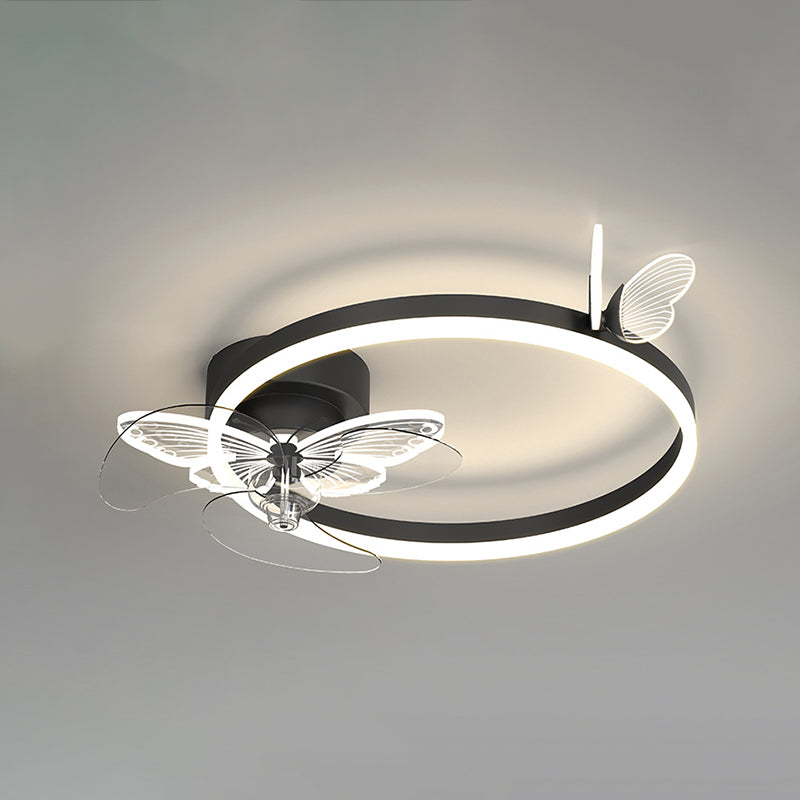 Modern Ceiling Fan Light Multi Light Ceiling Mount Lamp with Silica Gel Shade for Bedroom