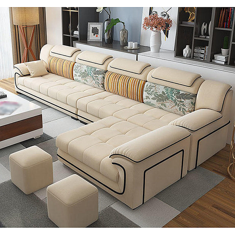 140.94"L x 68.5"W x 33.46"H Pillow Top Arm Sofa and Chaise Cushion Back Sectionals