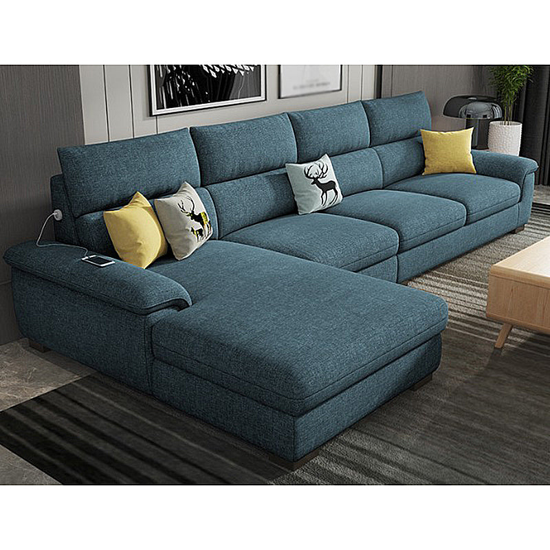 35.43"High Pillow Top Arm Sectional  Slipcovered Sofa with Cushion Back