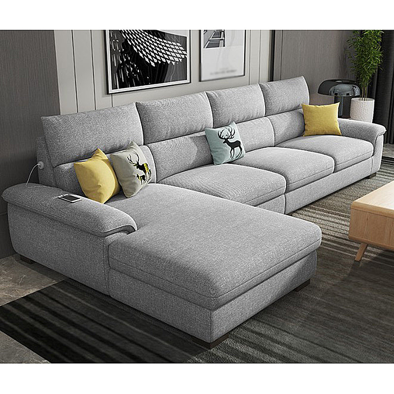 35.43"High Pillow Top Arm Sectional  Slipcovered Sofa with Cushion Back