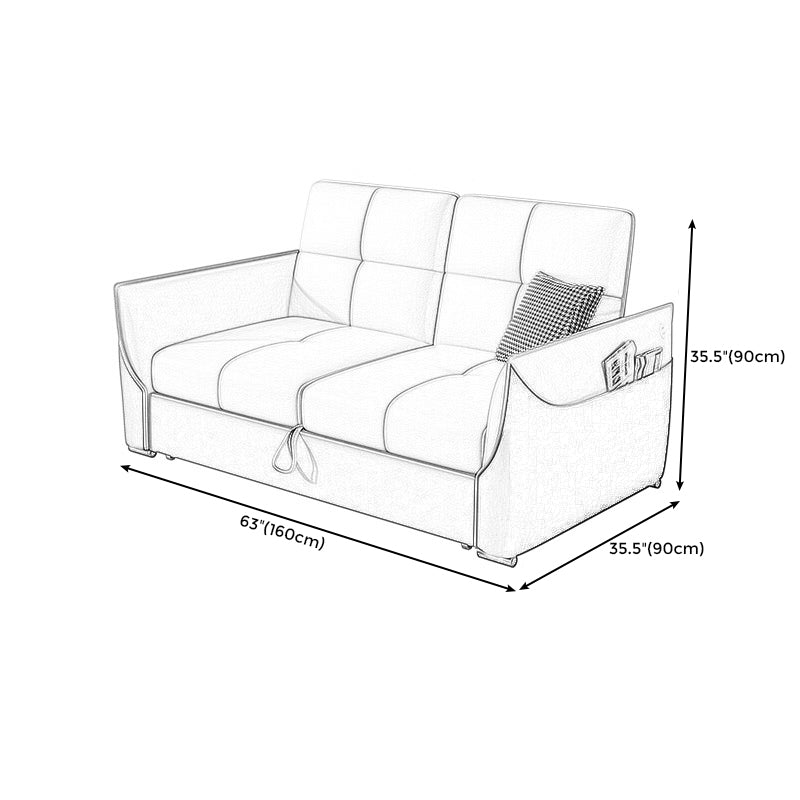 Manual Reclining Cushion Back Sectional Sofa 35.43"High Fabric Sofa Bed with Storage